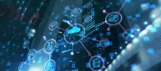 Smart industry concept. Automation and data exchange in manufacturing technologies