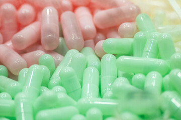 Close-up scene of the plies of capsules pill.