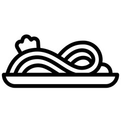 Noodle icon in outline element style