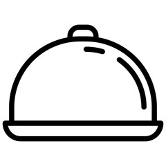 Food cover icon in outline element style