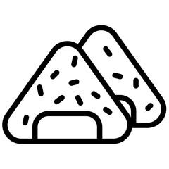 Onigiri icon in outline element style