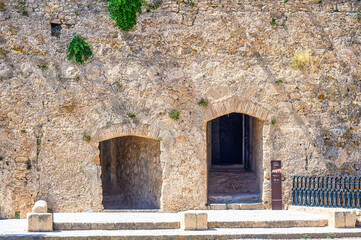 Medieval architecture in the Santa Barbara castle in Alicante, Spain