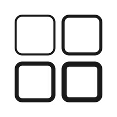 Hollow Rounded Square Stroke Shape Icons