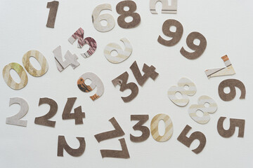 background with scrapbook paper numbers