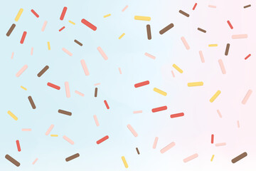 Fototapeta na wymiar Colorful donut or cake glaze pattern with sprinkle topping. Vector Illustration