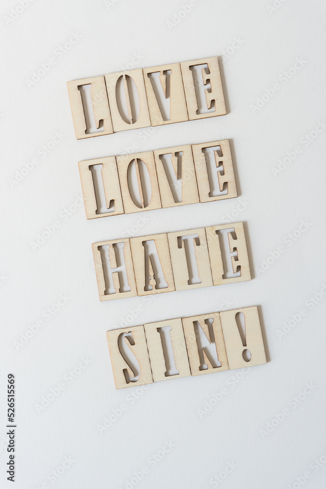 Sticker love love hate sin!