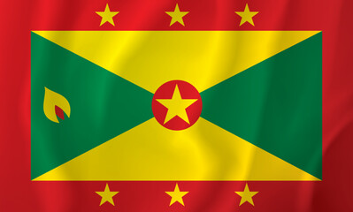 Flag of Grenada. Vector drawing sign