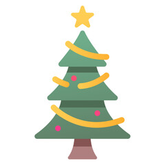 Christmas tree star light icon