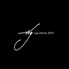 Initial Letter Ng Logo - Handwritten Signature Logo