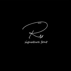 Initial Letter Rm Logo - Handwritten Signature Logo