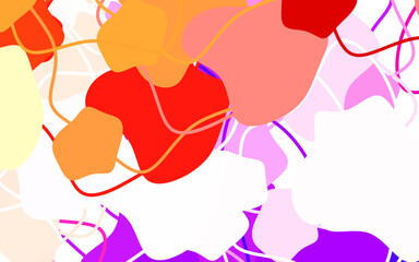 Light Red, Yellow vector background with abstract shapes.