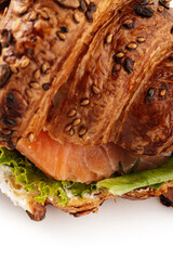 croissant close-up on a white background