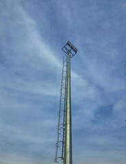 This is a photo of a high mast lamp. Very bright lights.