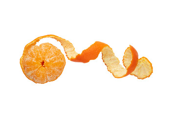 Ripe mandarines close-up on a white background. Tangerines  on a white background.