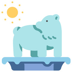 polar ice melting icon