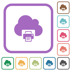 Cloud printing simple icons