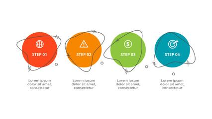 Circle concept for infographic with 4 steps, options, parts or processes. Business data visualization.