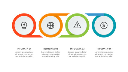 Circle concept for infographic with 4 steps, options, parts or processes. Business data visualization.