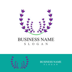 Fresh lavender flower logo vector