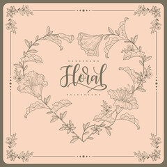 vintage lovely floral wreath template background