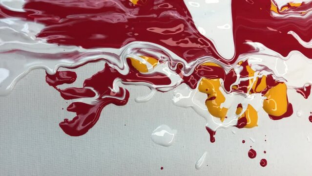 Abstract Art Paint Running Down Canvas Slowly Dripping