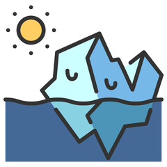 ice melting global warming icon