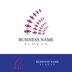 Fresh lavender flower logo vector