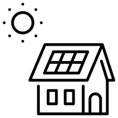 solar cell house icon
