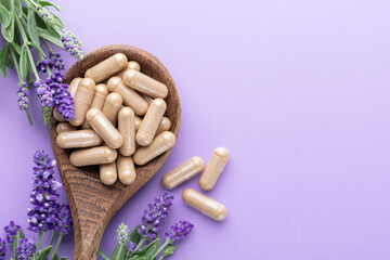 Alternative Medicine. Dietary supplements, vitamins and minerals for vegans and vegetarians.