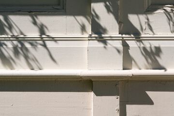 exterior wood panel wall painted with detailing and light and shadow