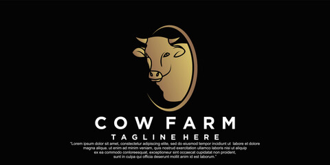 Cow farm icon logo design vector illustration Premium Vector
