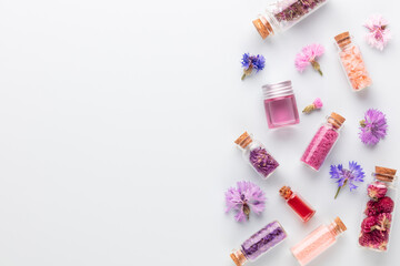 Bio herbal homeopathic medicine cosmetic arrangement, handmade cosmetic.