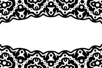 Vector art with abstract black tribal border