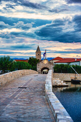Nin, Kroatien, Insel, Stadt, Br&uuml;cke, Kirche, Kirchturm, Dalmatien, Zaton, Zadar