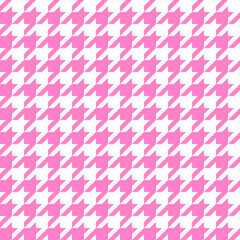 houndstooth seamless pink and white pattern