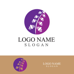 Fresh lavender flower logo vector