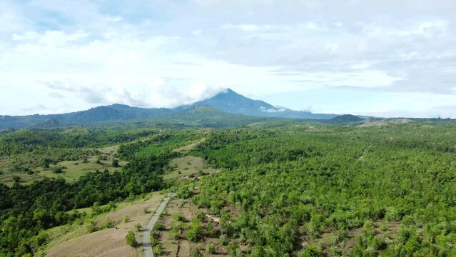 Aerial view of Mount Seulawah Agam, Aceh, Indonesia.