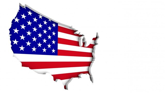 USA United States of America Country Map Flag Background 3d Animation