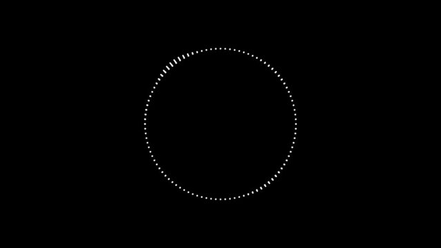 White Circle Audio music waves Frame. Music waves oscillate. Digital Sound wave or frequency Frame. Sound wave simulation.