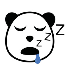 Cute baby panda sleeping. Baby panda face. Emoji of a baby panda.	
