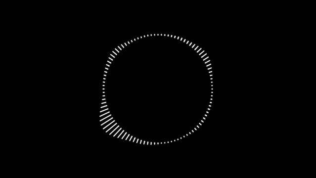White Circle Audio music waves Frame. Circular sound equalizer animation. Music waves oscillate. Digital Sound wave or frequency Frame.
