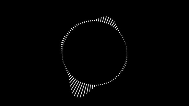Circle Audio music waves Frame. Minimalist Waveform Audio. Music waves oscillate. White Digital Sound wave or frequency Frame.