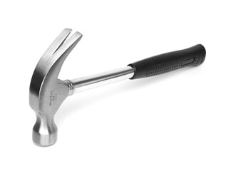 Hammer with nail puller isolated on white background