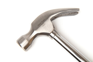 Hammer with nail puller isolated on white background