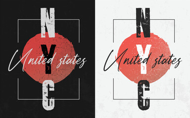 NYC united states t shirt design template