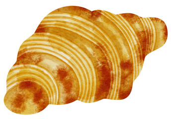 croissant watercolor illustration