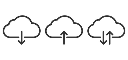 Upload download cloud arrow icon symbol. Vector illustration.