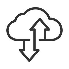 Upload download cloud arrow icon symbol. Vector illustration.