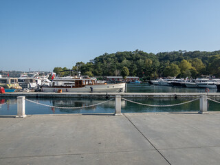 Fototapeta na wymiar Istinye, Sariyer district, Istanbul Turkey. 28 August 2022. İstinye houses and marina. 