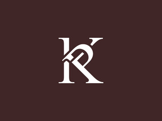 KP logo with classic modern style for personal brand, wedding monogram, etc. Simple, mature and still attractive logo. This logo is suitable for law firm company, fashion, retail, or personal brands. - obrazy, fototapety, plakaty